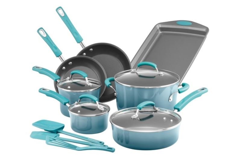 Rachael Ray Classic Brights Porcelain Nonstick Cookware Set 14 Piece   Rachael Ray Classic Brights Porcelain Nonstick Cookware Set 14 Piece 