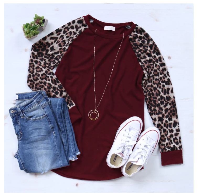Leopard Sleeved Top Only $13.99!! (reg. $27.99) - Become a Coupon Queen