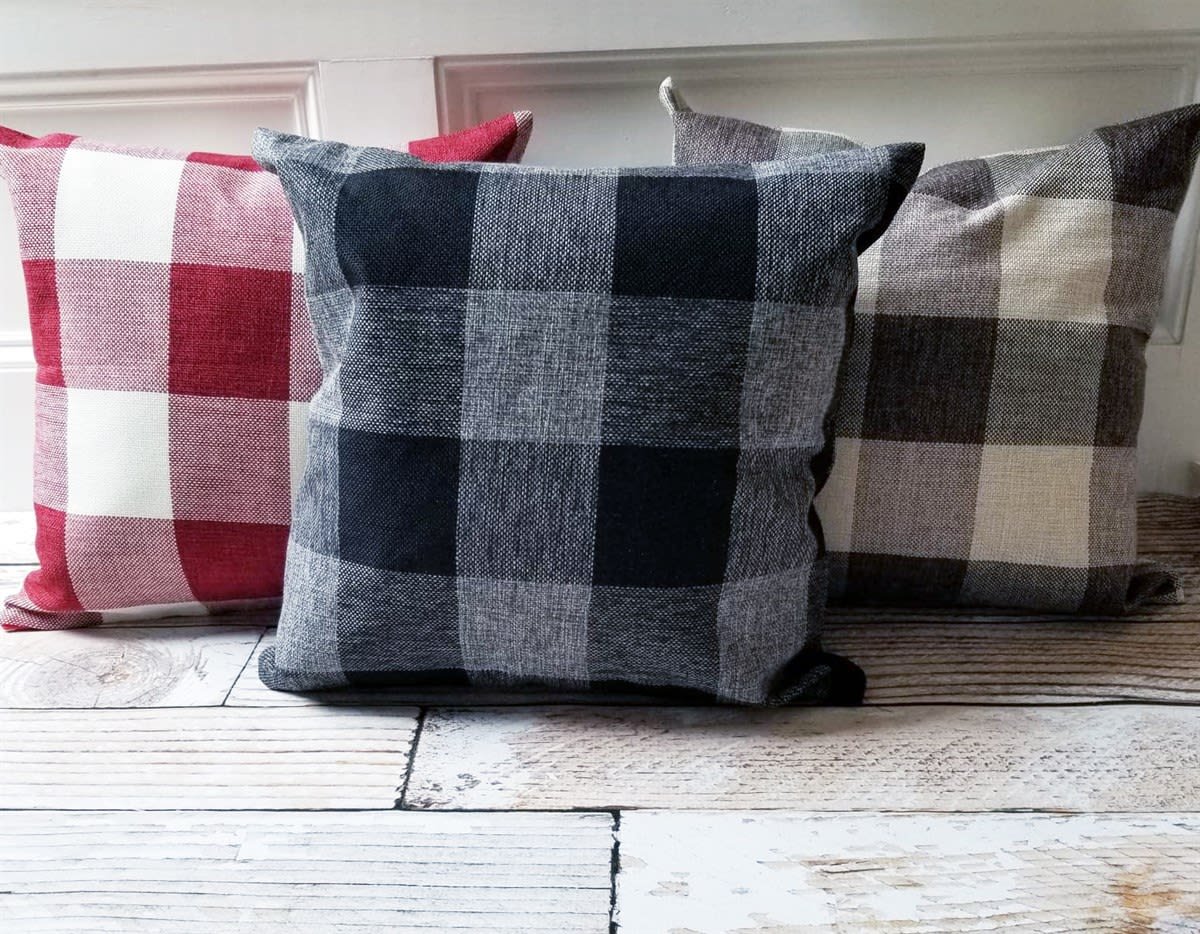 plaid pillow covers