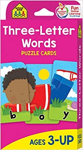 three letter words flash cards