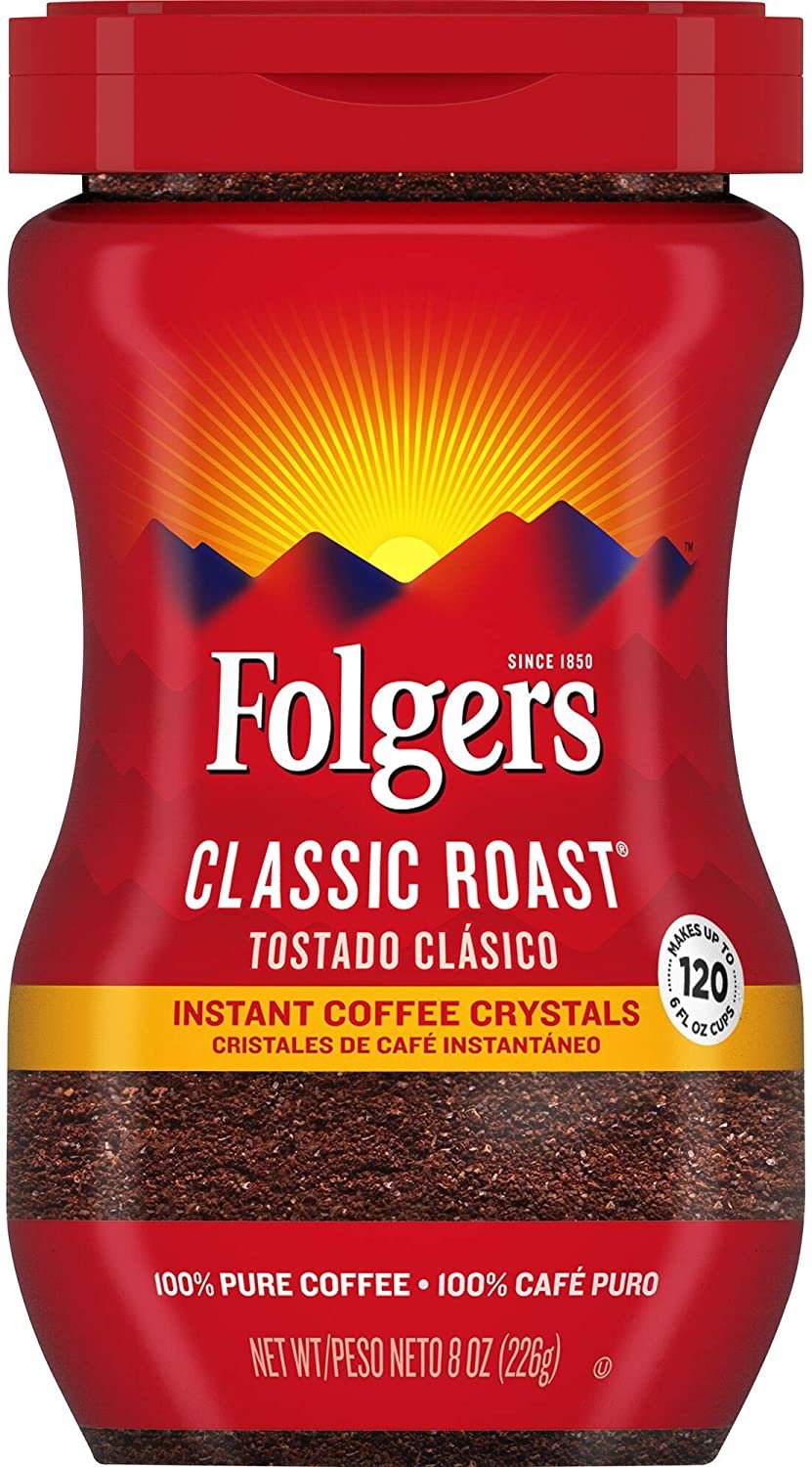 Folgers Classic Roast Instant Coffee Crystals, 8 Ounces as low as 4.20