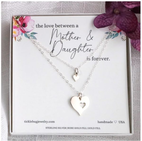 Sterling Silver Mother Daughter Heart Necklace - $32.99 Shipped ...
