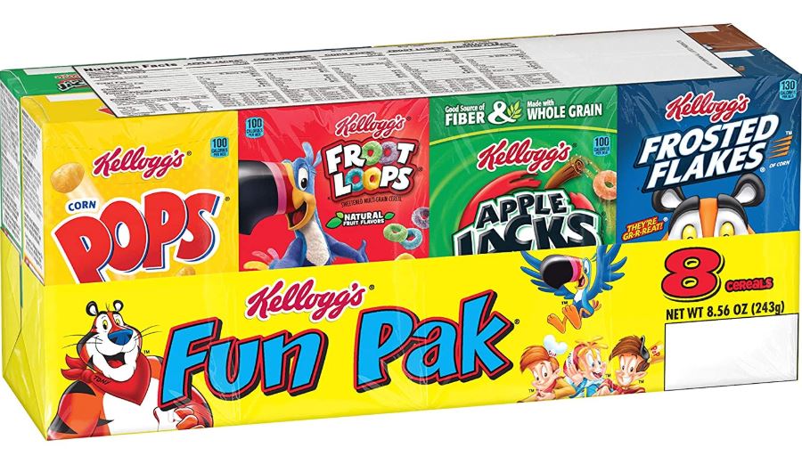 Kellogg's Breakfast Cereal Single-Serve Boxes Variety Pack 8-Count Only ...