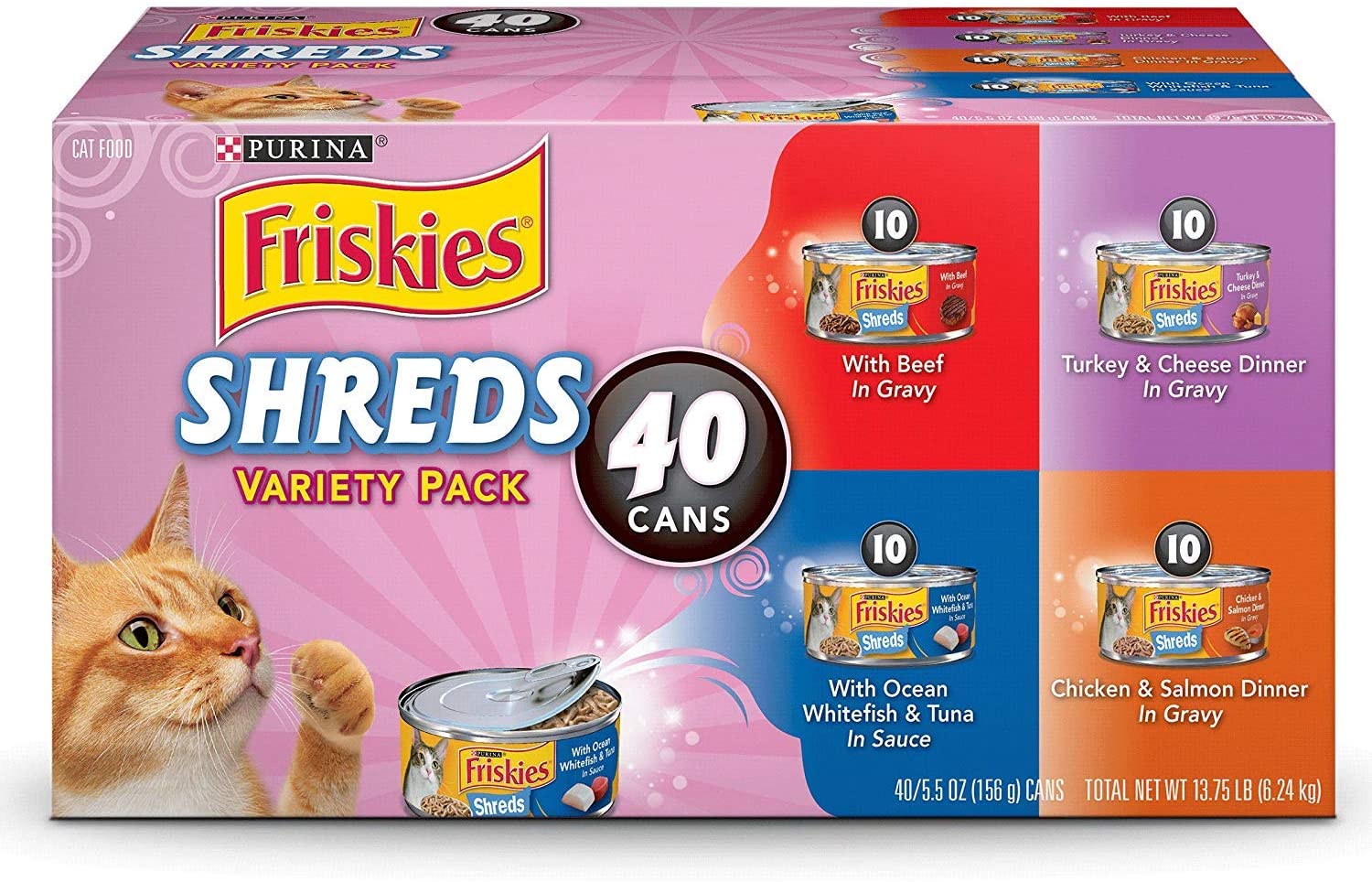 Purina Friskies Wet Cat Food Variety Pack, 40 count as low as 15.72