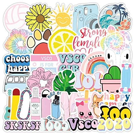 Cute VSCO Girl Vinyl Stickers 100-Count Pack Only $4.98!