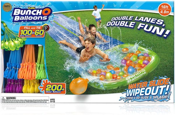 download zuru neon splash bunch o balloons water slide wipeout