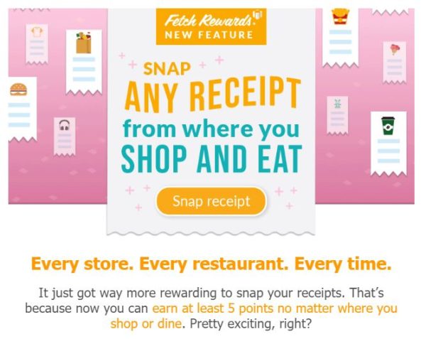 free receipts for fetch rewards