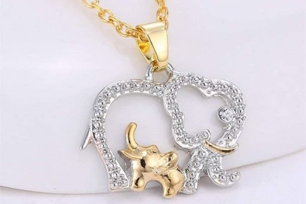 Mom & Baby Elephant Necklace