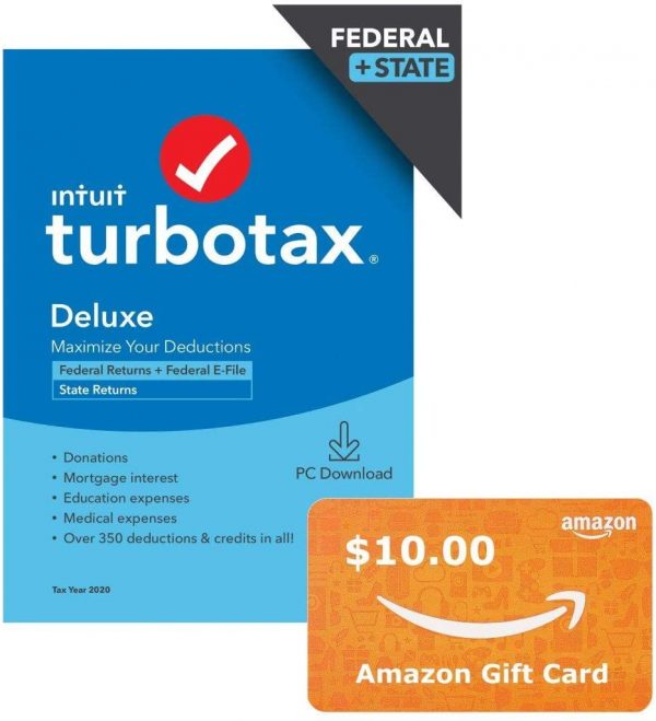 TurboTax Deluxe on Sale Today Only + a FREE 10 Amazon Gift Card!