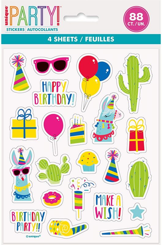 Llama Birthday Sticker Sheets