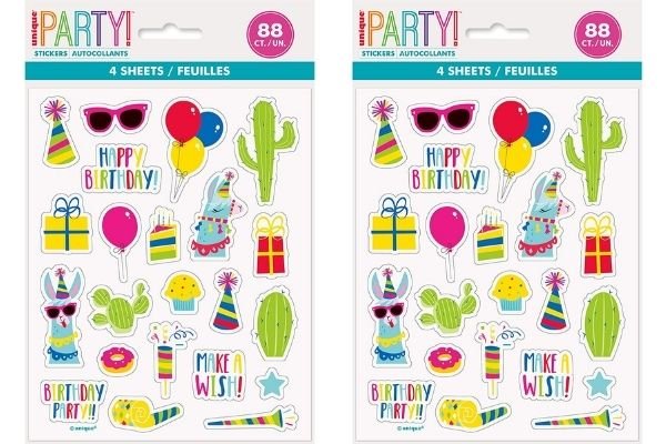 Llama Birthday Sticker Sheets