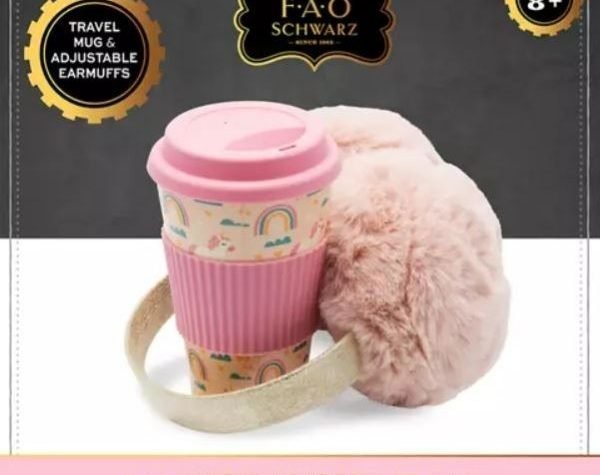 Girls' Earmuff and Travel Cup Set