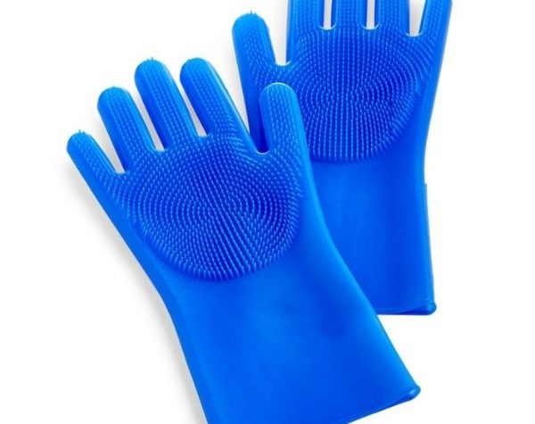 Silicone Scrubbing Gloves with Bristles