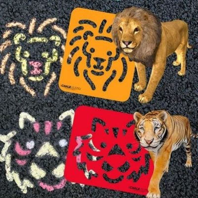 Chalk Alive Interactive Sidewalk Chalk & Stencils Set