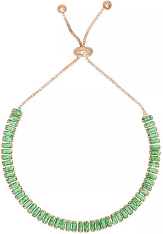 Emerald-Cut Adjustable Bolo Bracelet on Sale