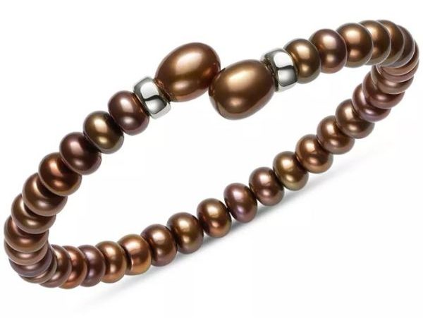 Chocolate Cultured Freshwater Pearl Bracelet on Sale