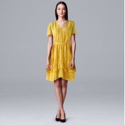 Simply Vera Vera Wang Print Ruffle-Hem Dress