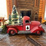 Red Farm Truck with Trees Christmas Decoration ONLY $4 (Was $46)!