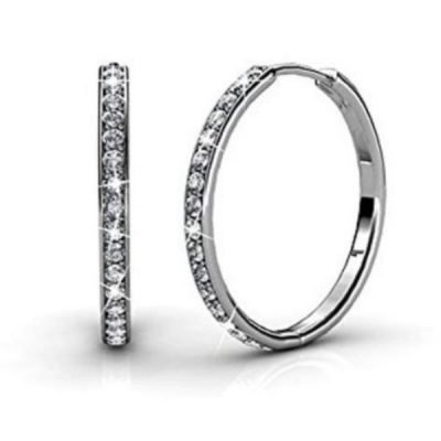 Cate & Chloe 18K White Gold Hoop Earrings