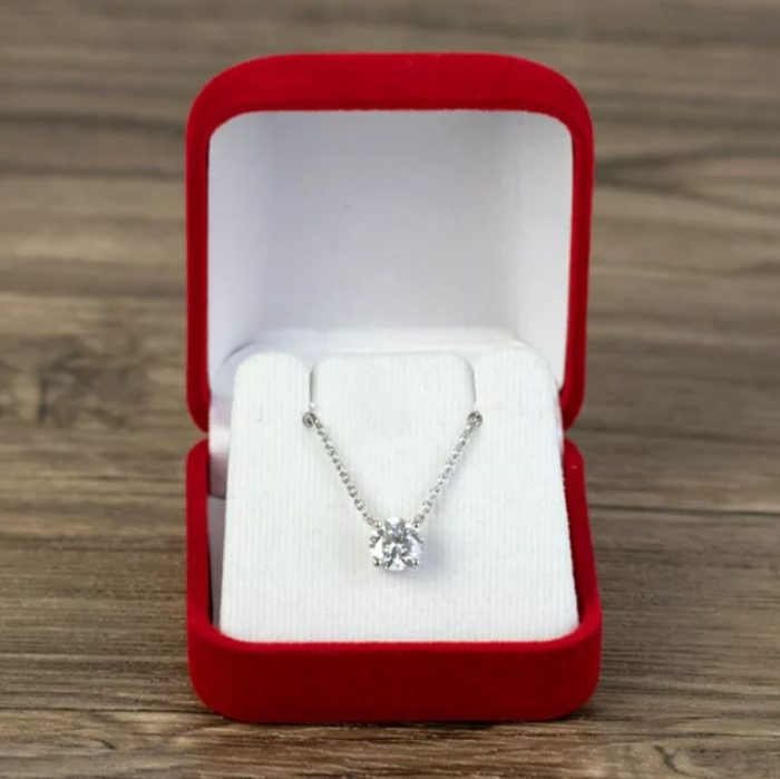 Moissanite Solitaire Necklace on Sale