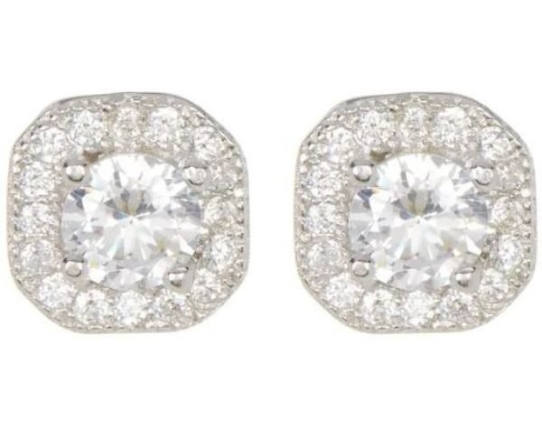 Crystal Halo Stud Earrings on Sale