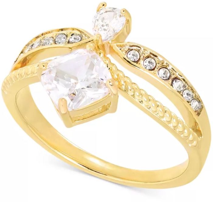 Gold-Tone Pave Rings on Sale