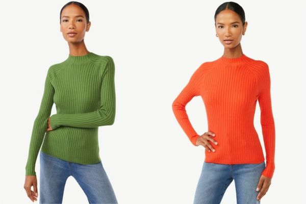 Scoop Women's Flat Rib Turtleneck Sweater on Sale
