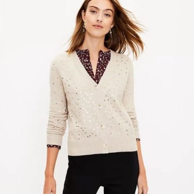 Sequin V-Neck Cardigan on Sale