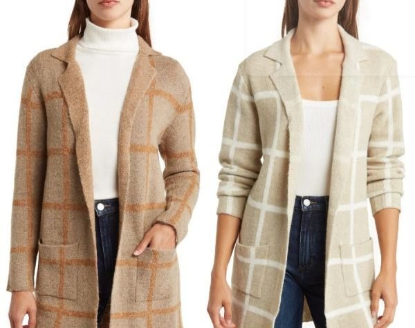 Plaid Cardigan Jacket on Sale