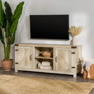 Farmhouse Barn Door TV Stand on Sale