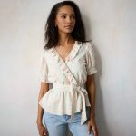 Ruffle Front Wrap Top on Sale