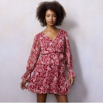 Women's LC Lauren Conrad Midi Peplum Waist Faux Wrap Dress