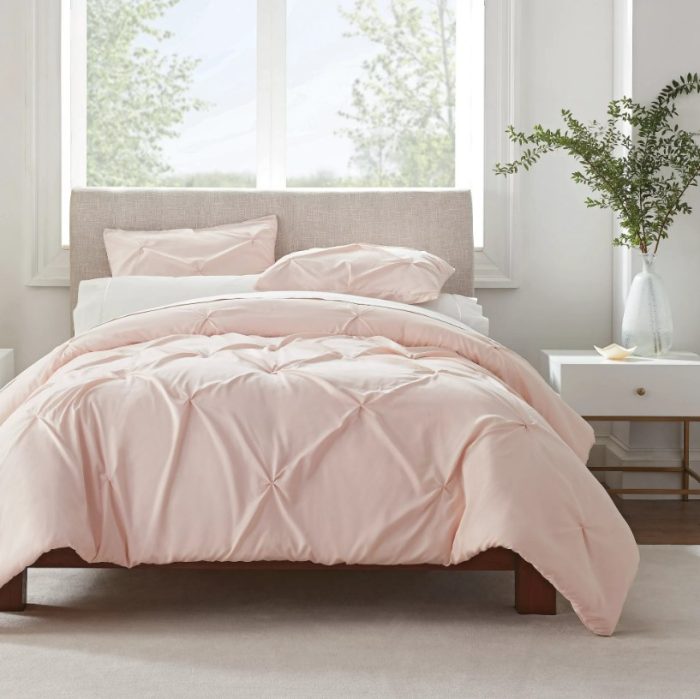 Serta Simply Clean Pleated 3-Piece Solid Duvet Set