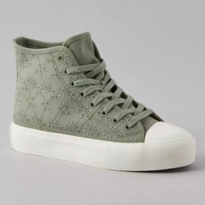 American Eagle Eyelet High-Top Platform Sneakers