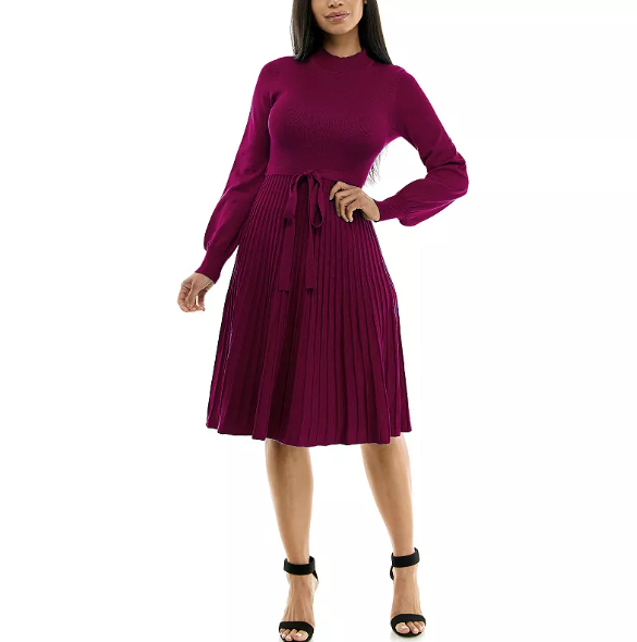 Balloon Sleeve Sweater Dress on Sale