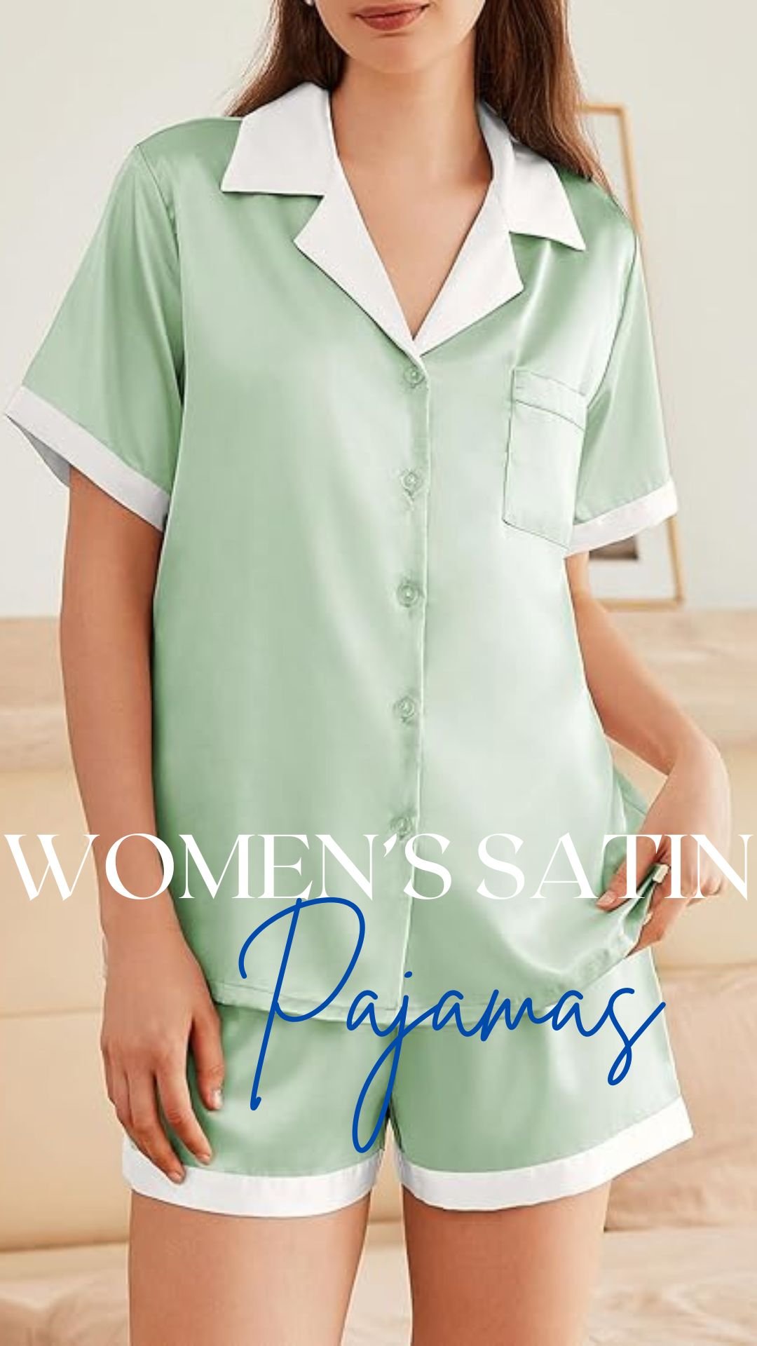 Women's Satin Pajamas Set on Sale